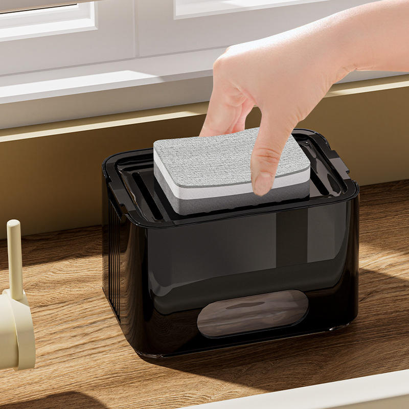 2-in-1 Kitchen Soap Dispenser - Manual Press Dish & Hand Soap Container, 15x11x9cm