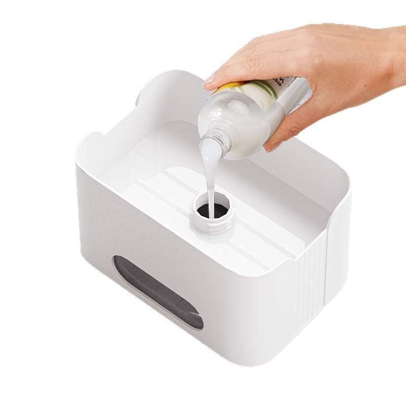 2-in-1 Kitchen Soap Dispenser - Manual Press Dish & Hand Soap Container, 15x11x9cm