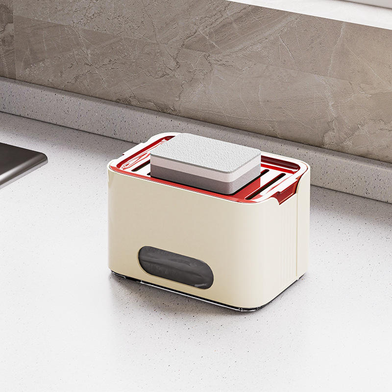2-in-1 Kitchen Soap Dispenser - Manual Press Dish & Hand Soap Container, 15x11x9cm