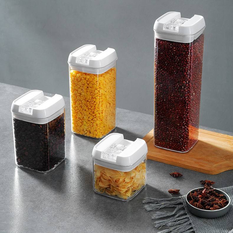 Sealed Cereal & Snack Storage Container - Dust-Proof Plastic Food Jar with Easy-Open Lid