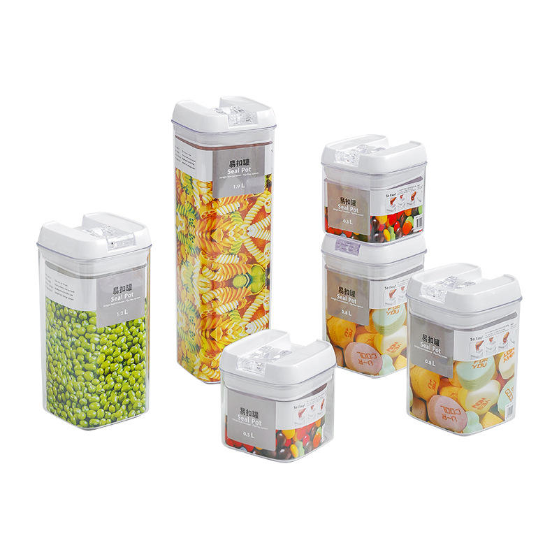 Sealed Cereal & Snack Storage Container - Dust-Proof Plastic Food Jar with Easy-Open Lid
