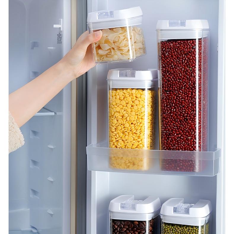Sealed Cereal & Snack Storage Container - Dust-Proof Plastic Food Jar with Easy-Open Lid