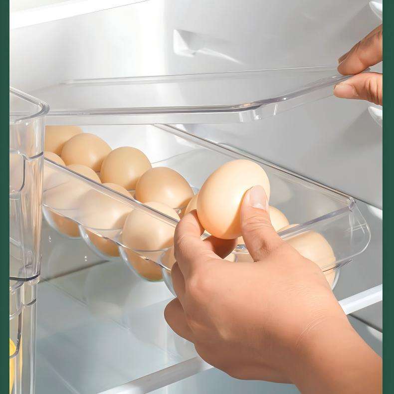 Large Food-Grade Fridge Storage Box - Transparent Drawer Container for Produce