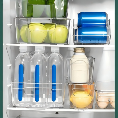 Large Food-Grade Fridge Storage Box - Transparent Drawer Container for Produce