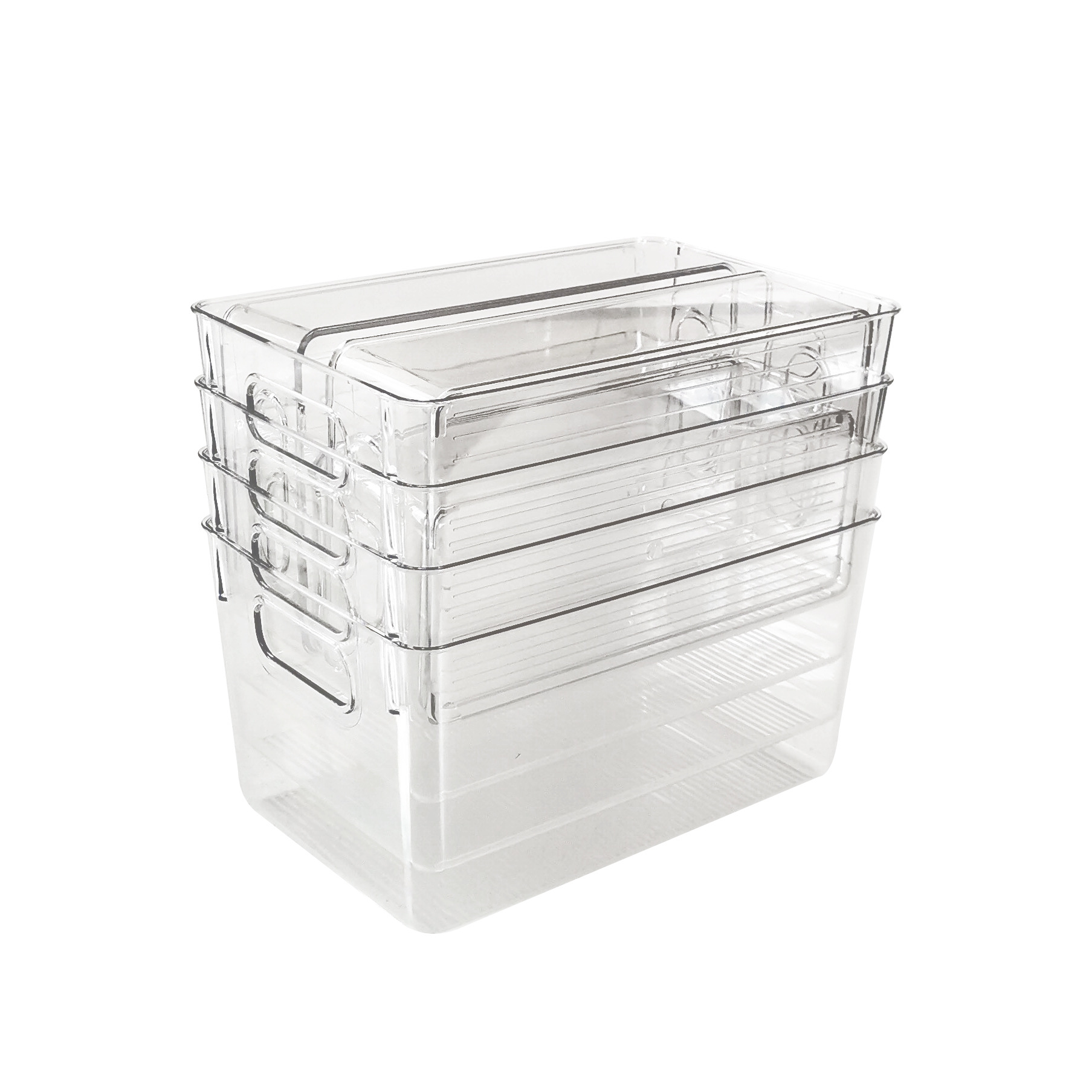 Large Food-Grade Fridge Storage Box - Transparent Drawer Container for Produce