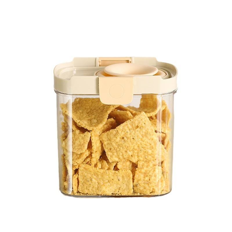 Food-Grade Sealed Storage Jar with Lid - Stackable Clear Grain & Snack Container