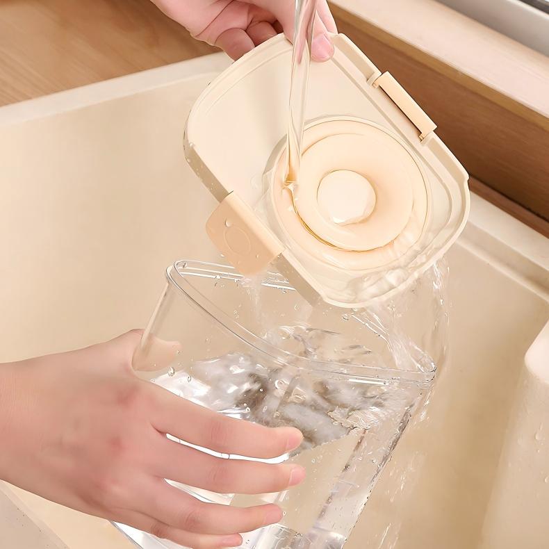 Food-Grade Sealed Storage Jar with Lid - Stackable Clear Grain & Snack Container