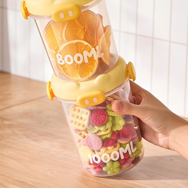 Sealed Moisture-Proof Food Jar - Portable Plastic Container for Picnics & Snacks