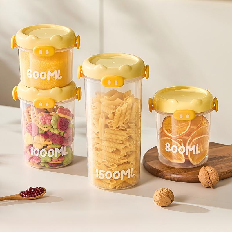 Sealed Moisture-Proof Food Jar - Portable Plastic Container for Picnics & Snacks