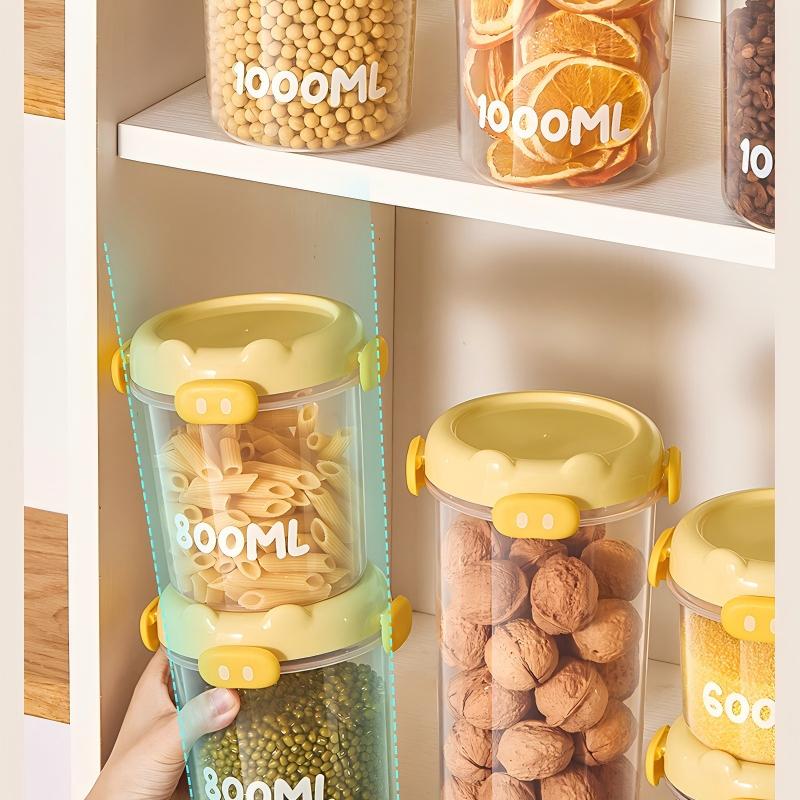 Sealed Moisture-Proof Food Jar - Portable Plastic Container for Picnics & Snacks