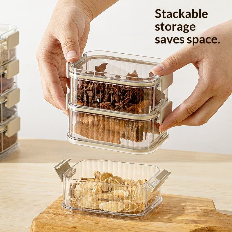 Square Sealed Storage Jar - Food-Grade Plastic Container for Grains, Spices & Nuts