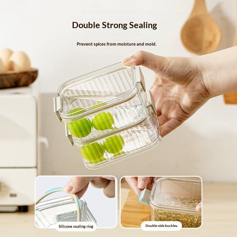 Square Sealed Storage Jar - Food-Grade Plastic Container for Grains, Spices & Nuts