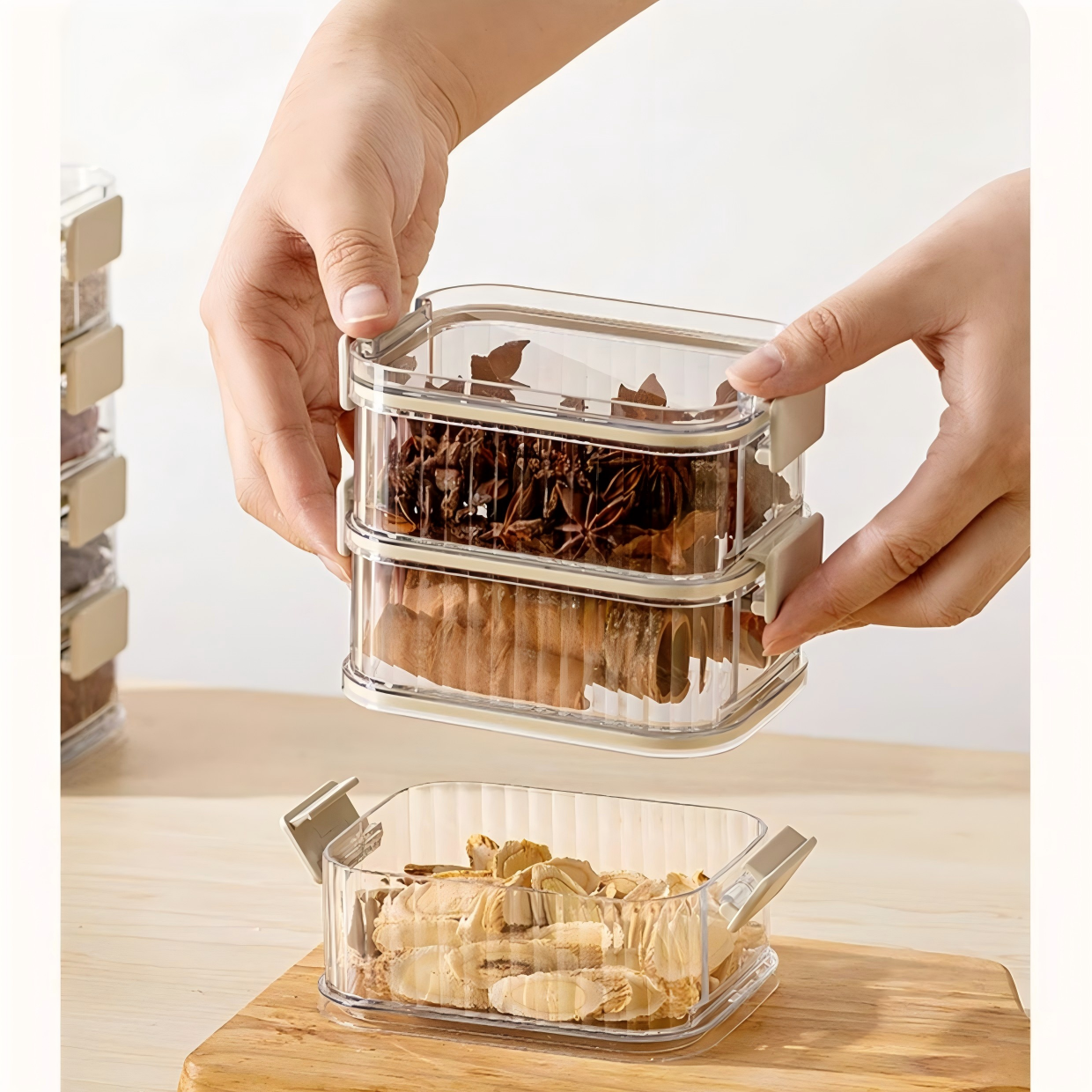 Square Sealed Storage Jar - Food-Grade Plastic Container for Grains, Spices & Nuts