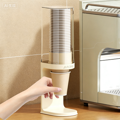Wall-Mounted Disposable Cup Holder - Clear Plastic Cup Dispenser for Kitchen & Office