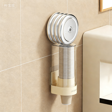 Wall-Mounted Disposable Cup Holder - Clear Plastic Cup Dispenser for Kitchen & Office