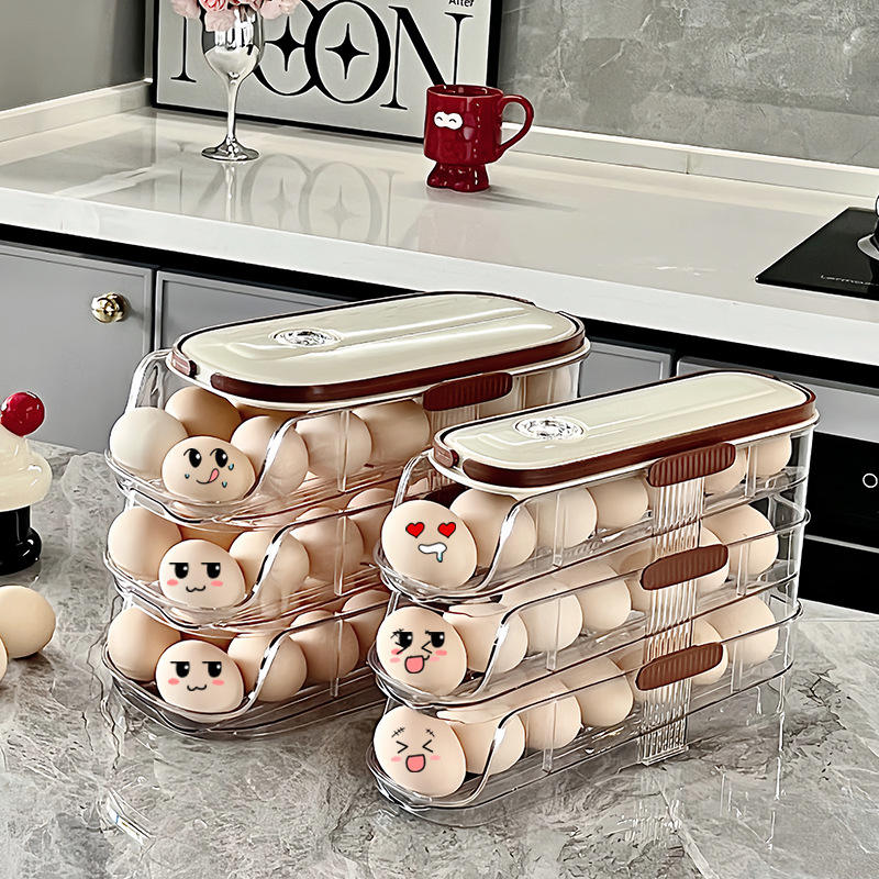 PP Single-Row Egg Storage Box - Portable Fridge Side-Door Egg & Food Container
