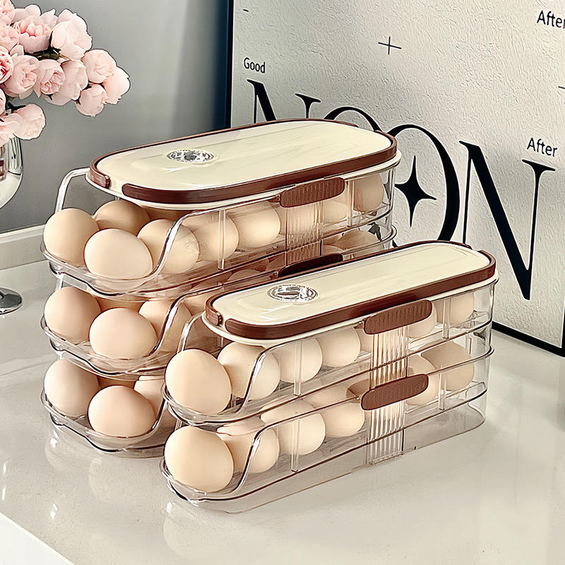 PP Single-Row Egg Storage Box - Portable Fridge Side-Door Egg & Food Container