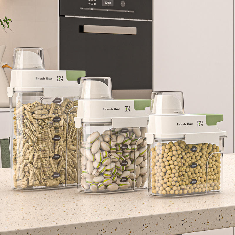 Food-Grade Square Storage Container - Sealed PET+PP Box for Grains, 21x9.5x26cm