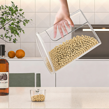 Food-Grade Square Storage Container - Sealed PET+PP Box for Grains, 21x9.5x26cm