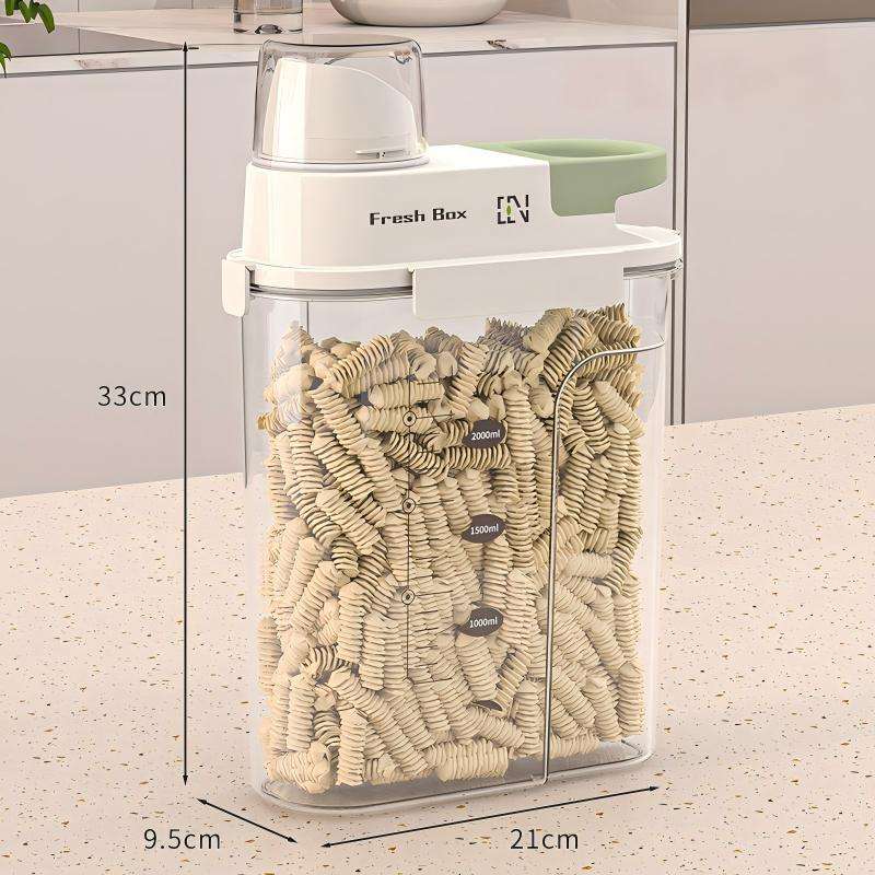 Food-Grade Rectangular Storage Container - Sealed PET+PP Grain Box, 21x9.5x33cm