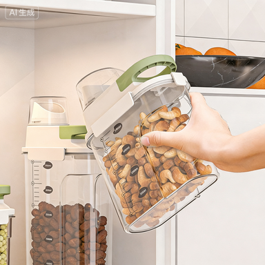 Food-Grade Rectangular Storage Container - Sealed PET+PP Grain Box, 21x9.5x33cm