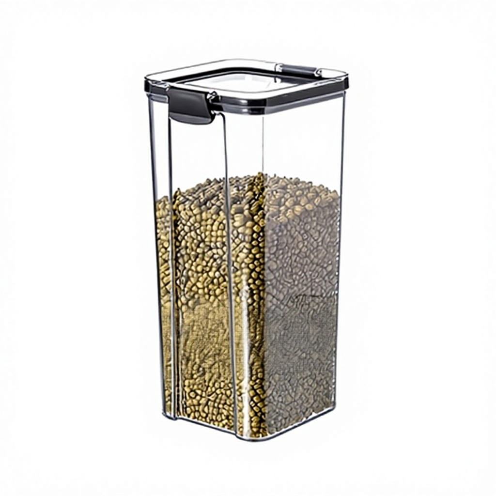 Transparent Black Storage Container - Food-Grade PET+ABS Rectangular Sealed Box