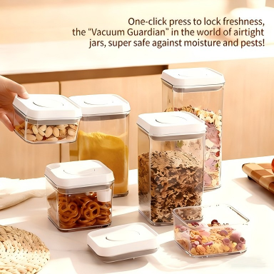 Transparent Black Storage Container - Food-Grade PET+ABS Rectangular Sealed Box