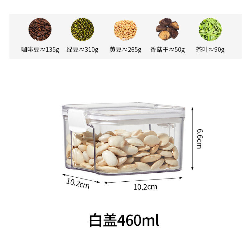Food-Grade PET+ABS Storage Container - Push-Sealed Rectangular Grain Box
