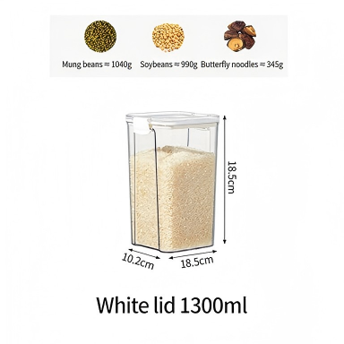 Food-Grade PET+ABS Storage Container - Push-Sealed Rectangular Grain Box