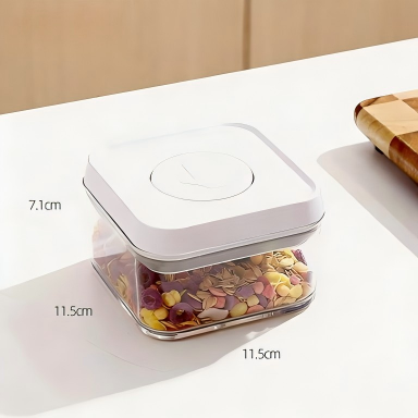 Food-Grade Square Storage Container - Push-Sealed Moisture-Proof Grain Box