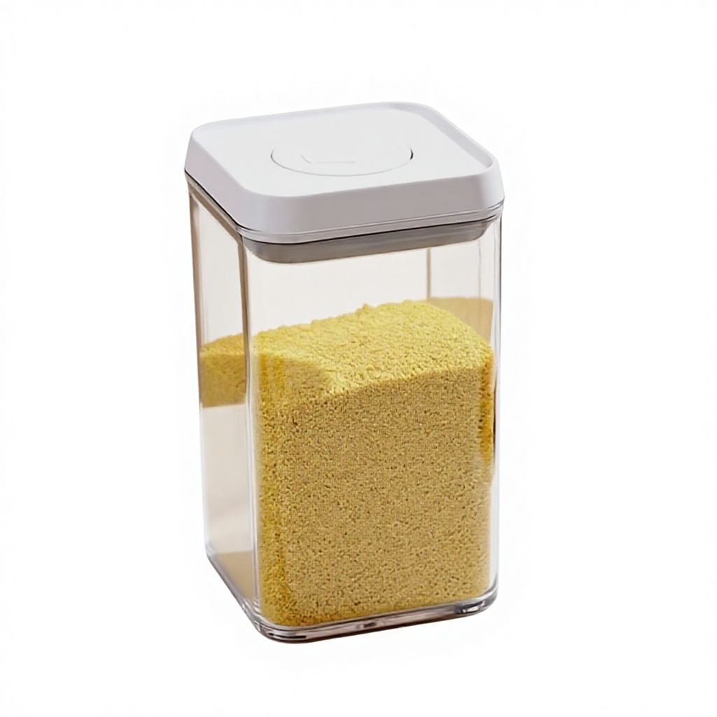 Stackable Waterproof PP Storage Box - Push-Type Grain & Food Container, 11.5cm