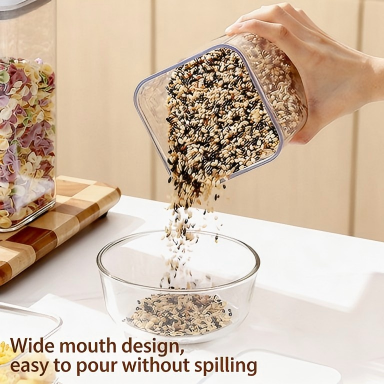 Stackable Waterproof PP Storage Box - Push-Type Grain & Food Container, 11.5cm
