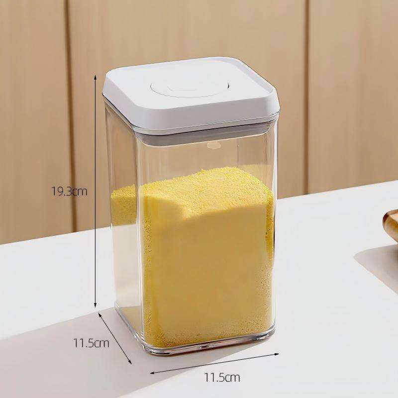 Stackable Waterproof PP Storage Box - Push-Type Grain & Food Container, 11.5cm