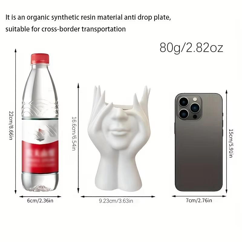 Face-Shaped Decorative Vase - Creative Modern Plastic Vase for Living Room Decor