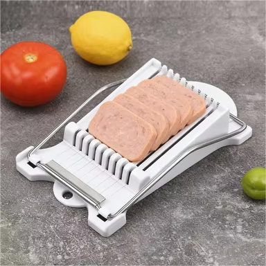 Luncheon Meat Slicer - Manual Multi-Function Food Cutter with Stainless Steel Blade