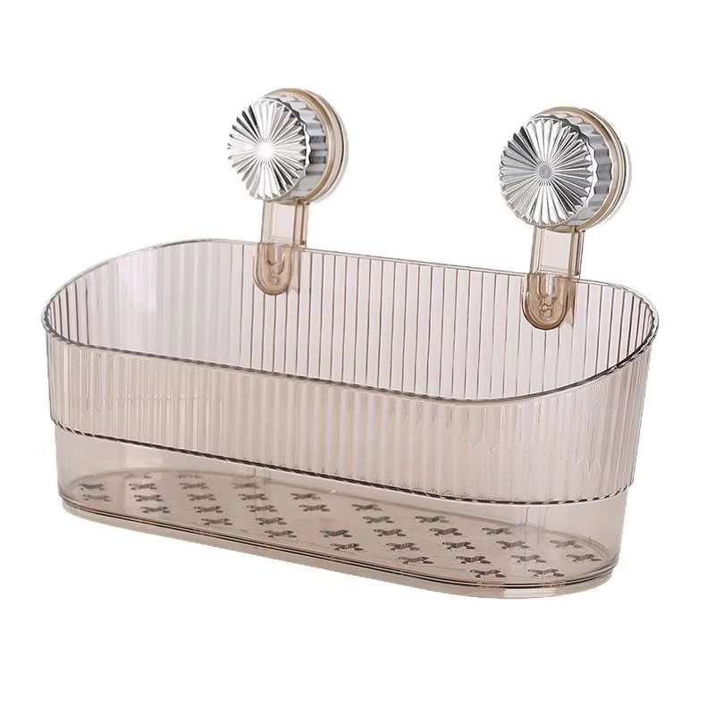 Suction Wall-Mounted Shower Rack - No-Drill Bathroom & Kitchen Storage Shelf