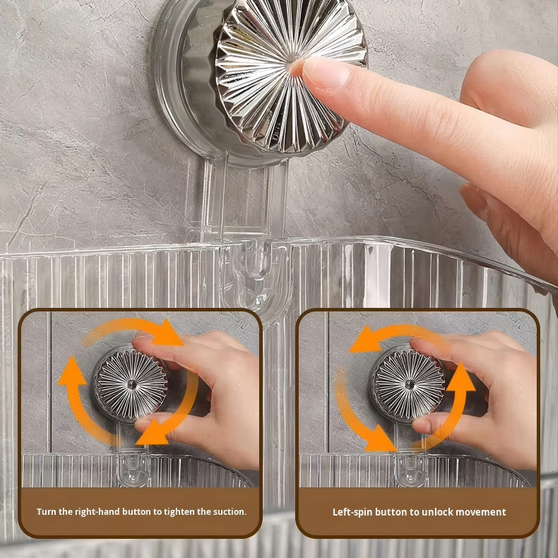 Suction Wall-Mounted Shower Rack - No-Drill Bathroom & Kitchen Storage Shelf