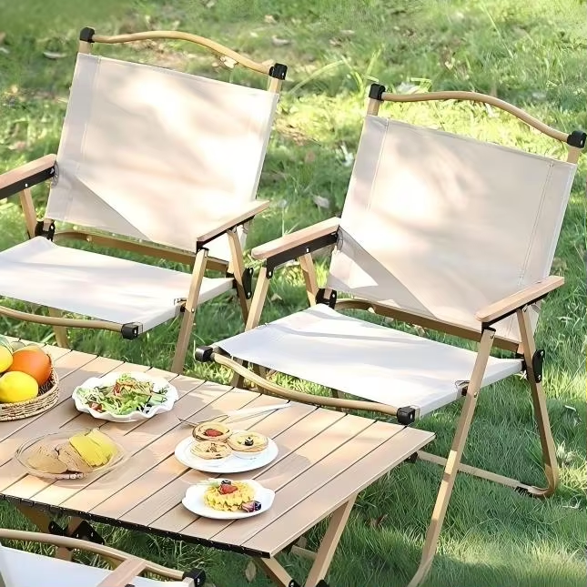 Outdoor Aluminum Folding Chair - Portable Oxford Fabric Chair for Camping & Garden