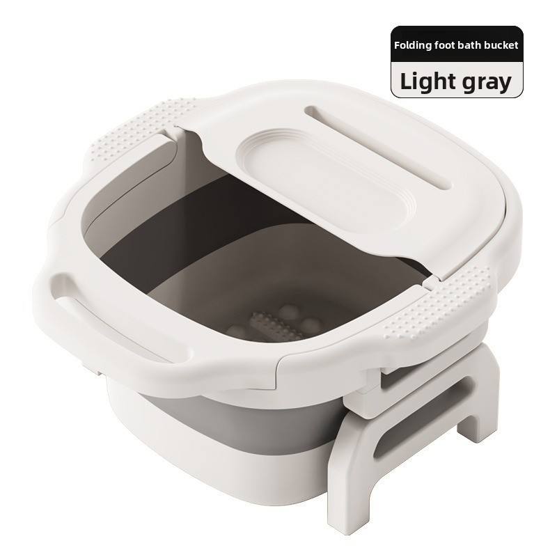 Foldable Foot Bath Bucket - Height-Adjustable Portable Soaking Tub with Massage Points
