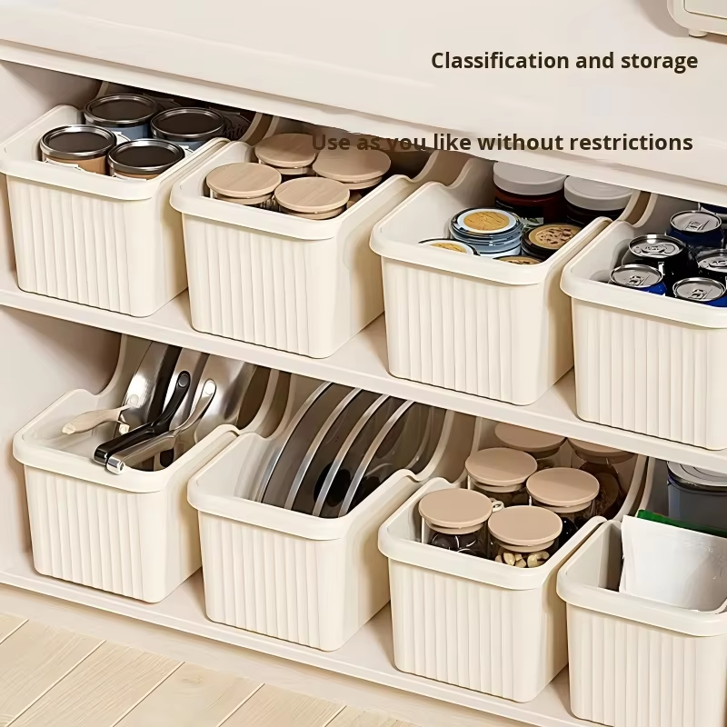 Slim Cabinet Gap Storage Box with Wheels - Stackable Slide-Out Organizer