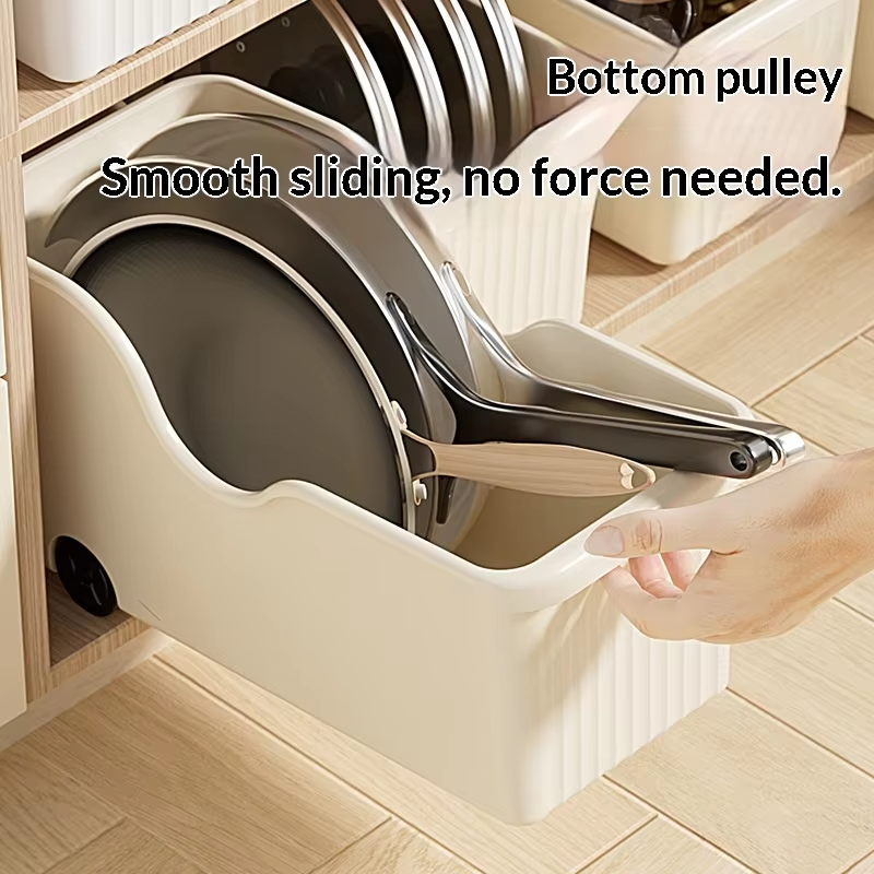 Slim Cabinet Gap Storage Box with Wheels - Stackable Slide-Out Organizer