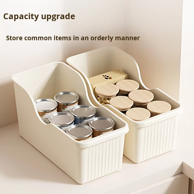 Slim Cabinet Gap Storage Box with Wheels - Stackable Slide-Out Organizer