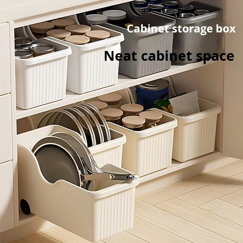 Food-Grade PP Cabinet Gap Organizer Box with Wheels - BPA Free, Stackable