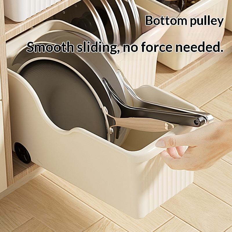 Food-Grade PP Cabinet Gap Organizer Box with Wheels - BPA Free, Stackable
