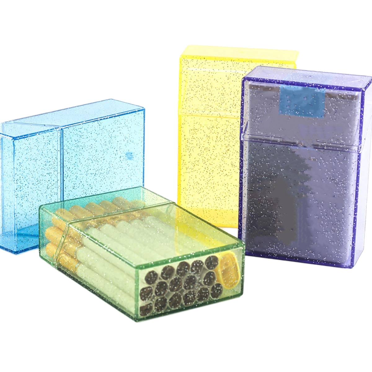 Portable Transparent PP Cigarette Case with Automatic Opening - Waterproof