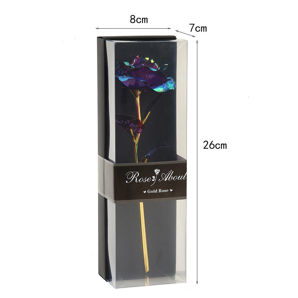 Artificial Gold Foil Galaxy Rose with PVC Gift Box - Everlasting Rose