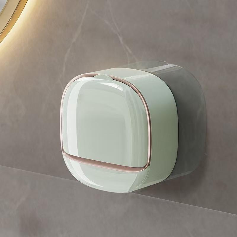 Modern Waterproof Wall-Mounted Soap Dish with Drainage Tray, 12 x 5 x 11.5 cm