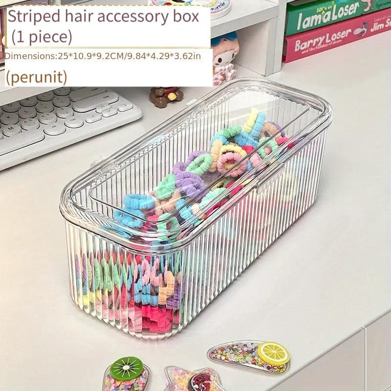 Rectangular Makeup Brush and Puff Storage Box - Dustproof Vanity Organizer