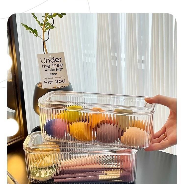 Rectangular Makeup Brush and Puff Storage Box - Dustproof Vanity Organizer