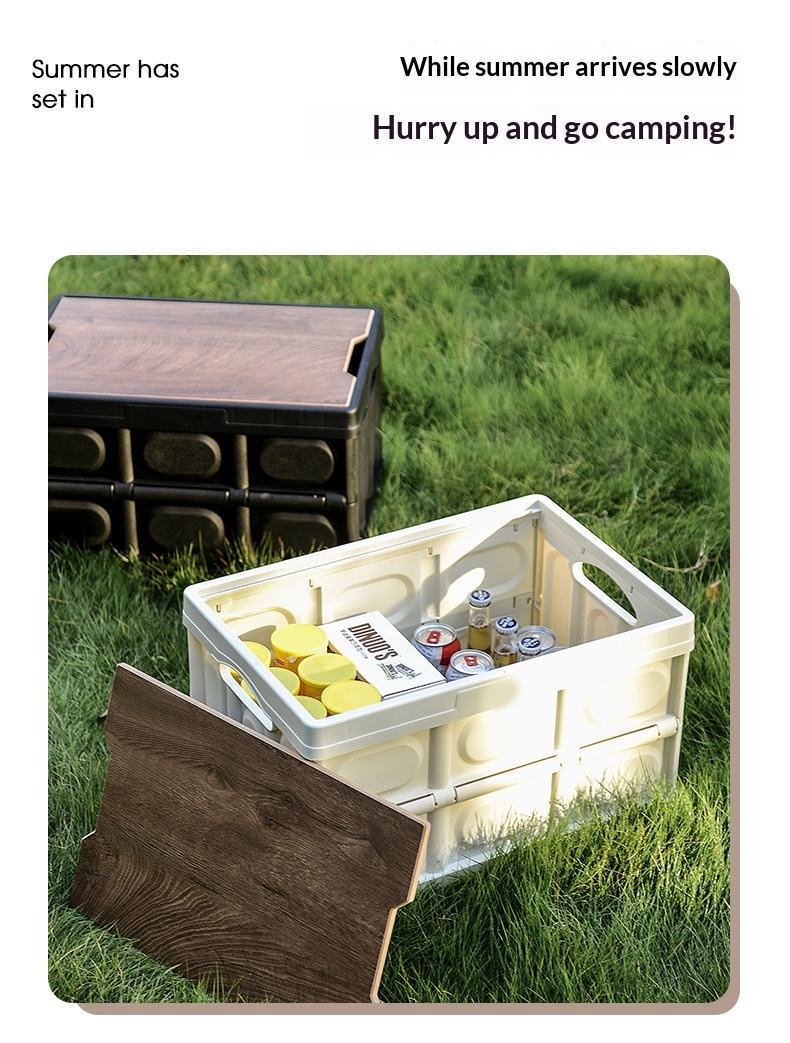 55 L Portable Folding Storage Box for Camping, Picnic and Travel